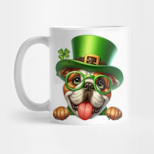 St Patricks Day Peeking Bulldog Mug